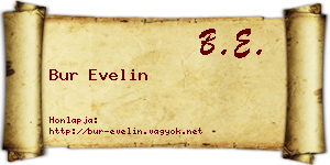 Bur Evelin névjegykártya